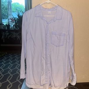 Grayish-Blue Long-Sleeve Button Up